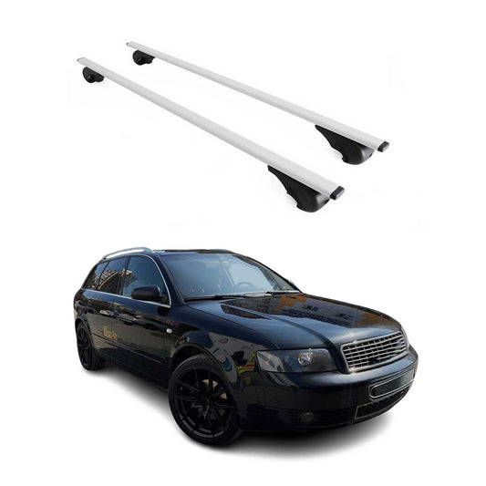 Dachträger Grundtäger für Audi A4 B6 Avant 2001-2004 75kg Metall Silber 2 tlg OMAC DE