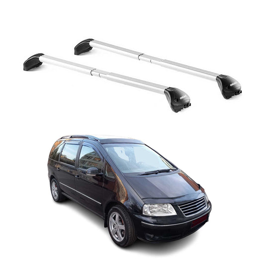 Dachträger Grundtäger für VW Sharan 7M 1995-2010 5 tür 100kg Alu Silber 2x ABE OMAC DE