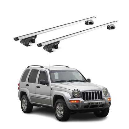 Dachträger Grundtäger für Jeep Cherokee KJ KK 2002-2013 5tür 90kg Alu ABE Silber OMAC DE