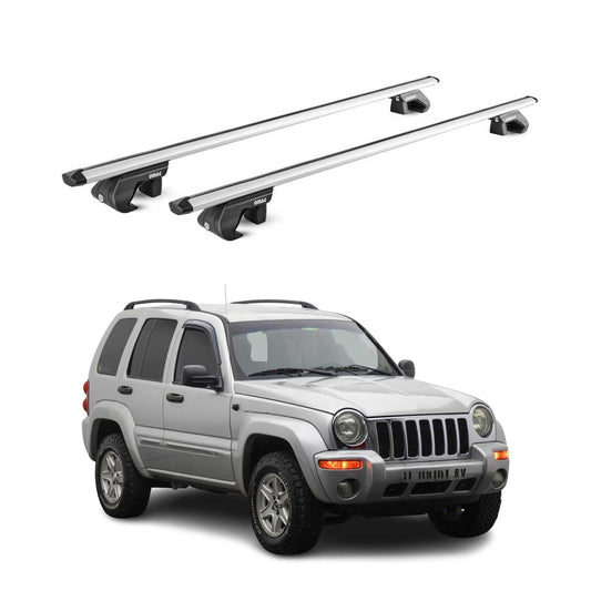 Dachträger Grundtäger für Jeep Cherokee KJ KK 2002-2013 5tür 90kg Alu ABE Silber OMAC DE