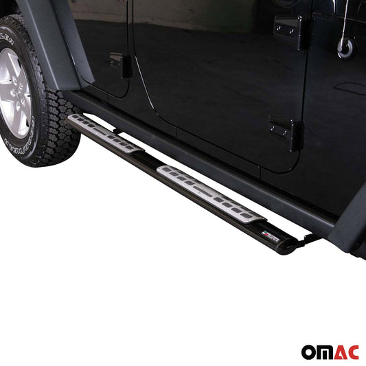 Edelstahl Seitenschweller Schwellerrohre für Jeep Wrangler 2011-2017 Schwarz OMAC DE