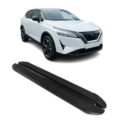 2021-2025 Nissan Qashqai Trittbretter Seitenschweller Aluminium Schwarz 2tlg OMAC DE