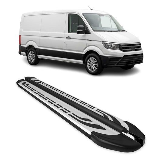 Trittbretter Seitenschweller für VW Crafter 2017-2025 L1 Silber Schwarz 2 tlg