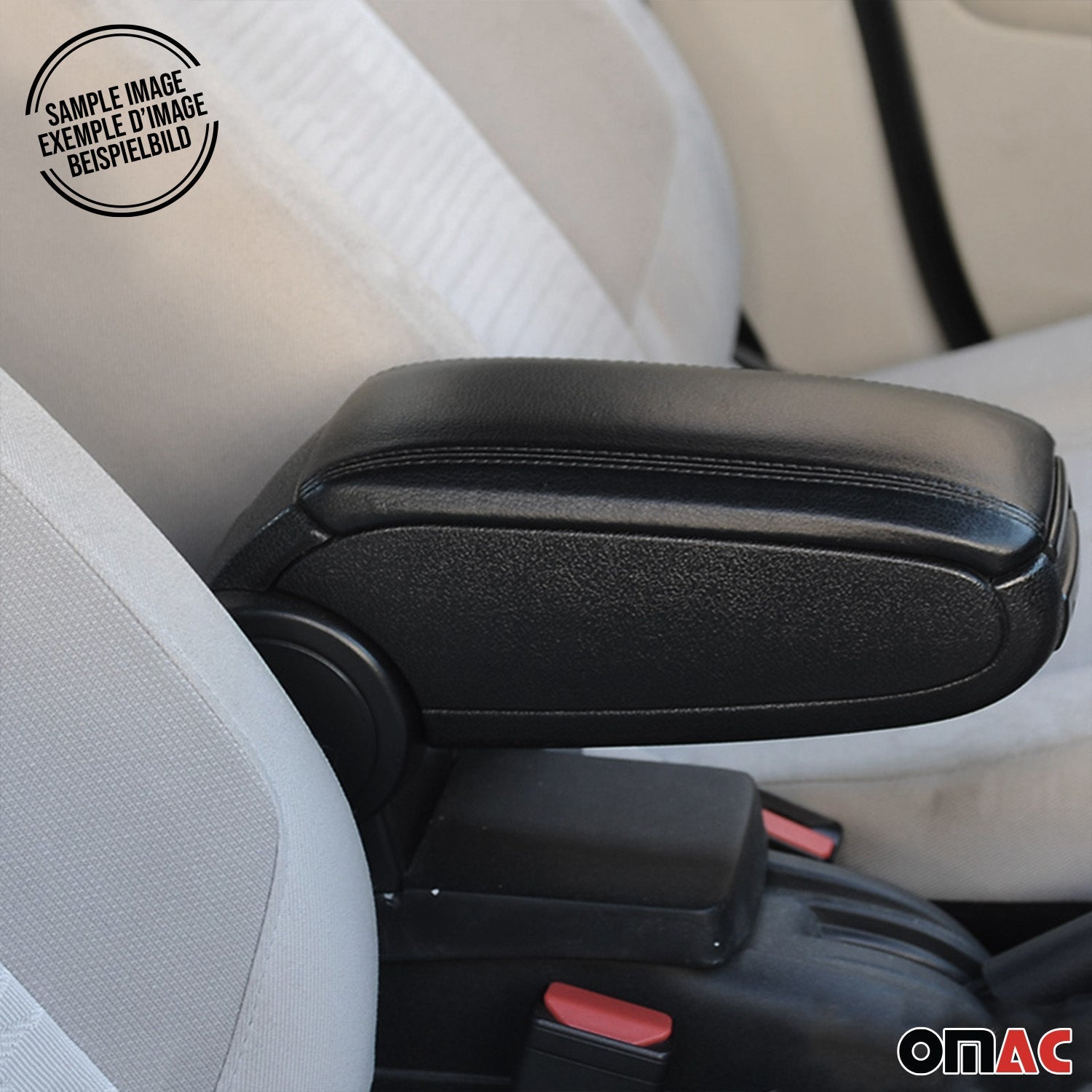 Mittelarmlehne Armlehne Mittelkonsole für Peugeot 208 2012-2019 PU-Leder Schwarz OMAC DE