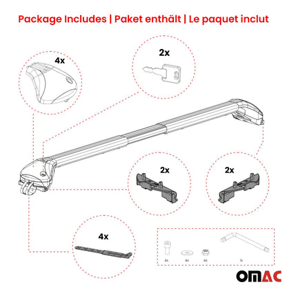 Dachträger für Alfa Romeo 156 159 Kombi 2000-2013 5 tür 100kg Alu Silber 2x ABE OMAC DE