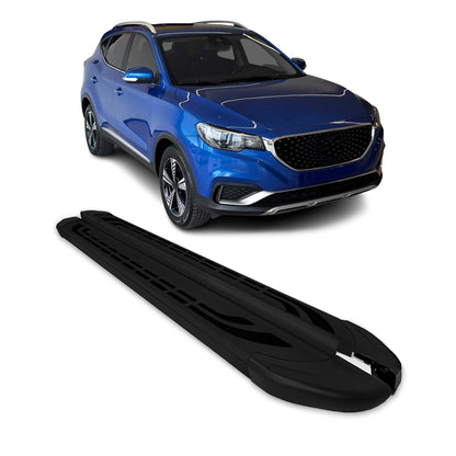 Trittbretter Seitenschweller für MG ZS-EV 2021-2025 Silber Schwarz Alu 2 tlg
