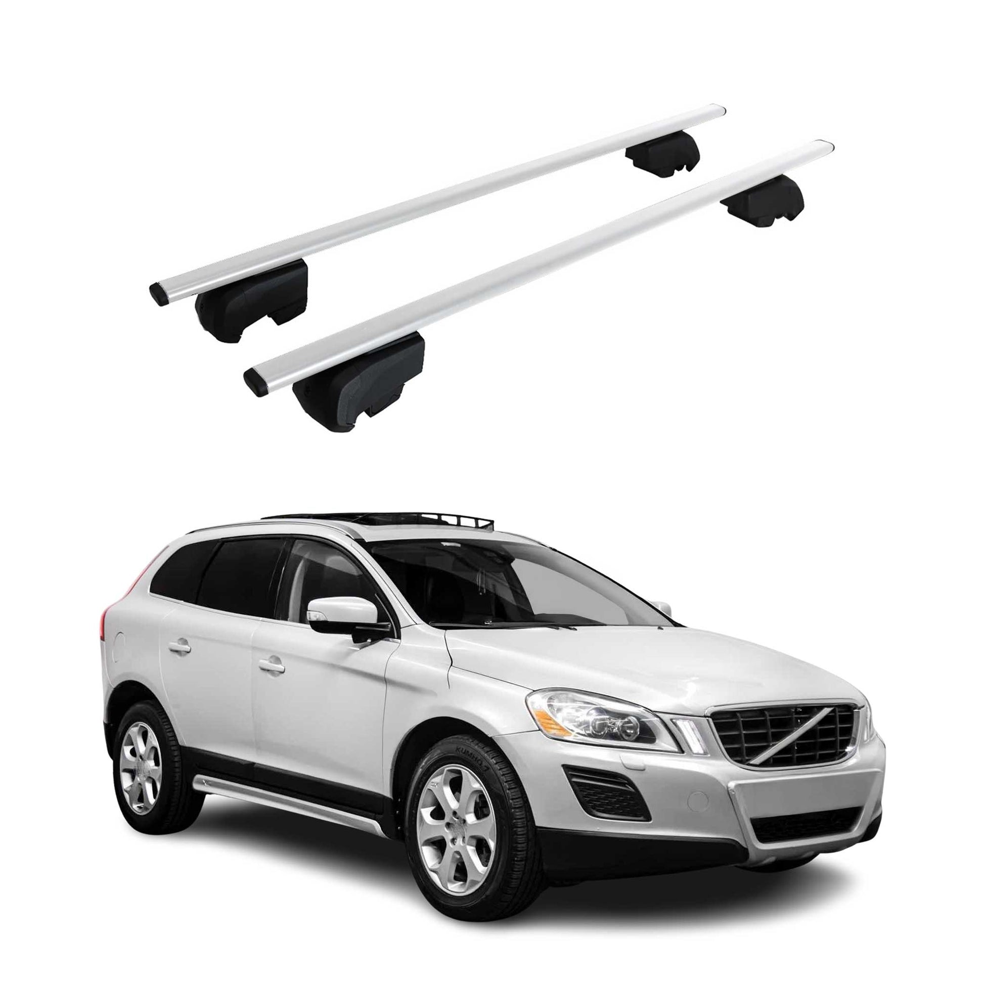 Dachträger für Volvo XC60 2009-2017 Grundträger Metall Silber ABE 2x OMAC DE