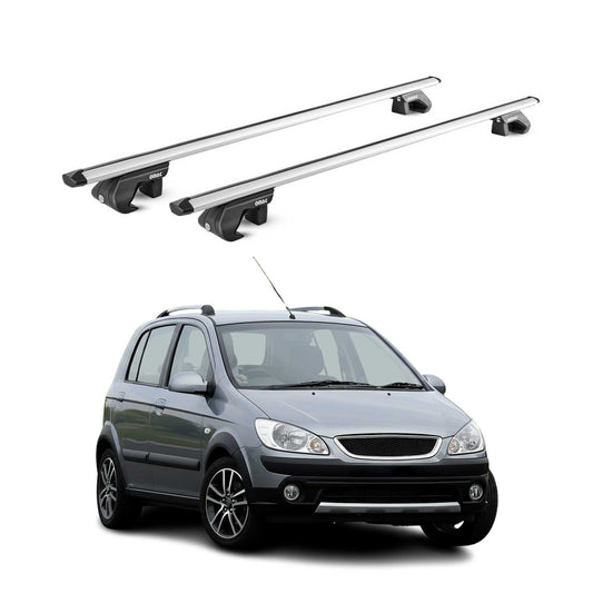 Dachträger Grundtäger für Hyundai Getz Cross 2006-2011 90kg Alu Silber 2 tlg ABE OMAC DE