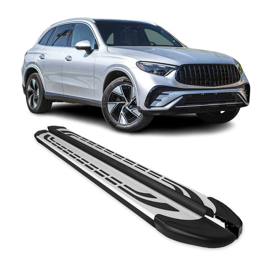 Trittbretter Seitenschweller für Mercedes GLC X254 2022-2025 Grau Schwarz 2 tlg - autoseifert.com