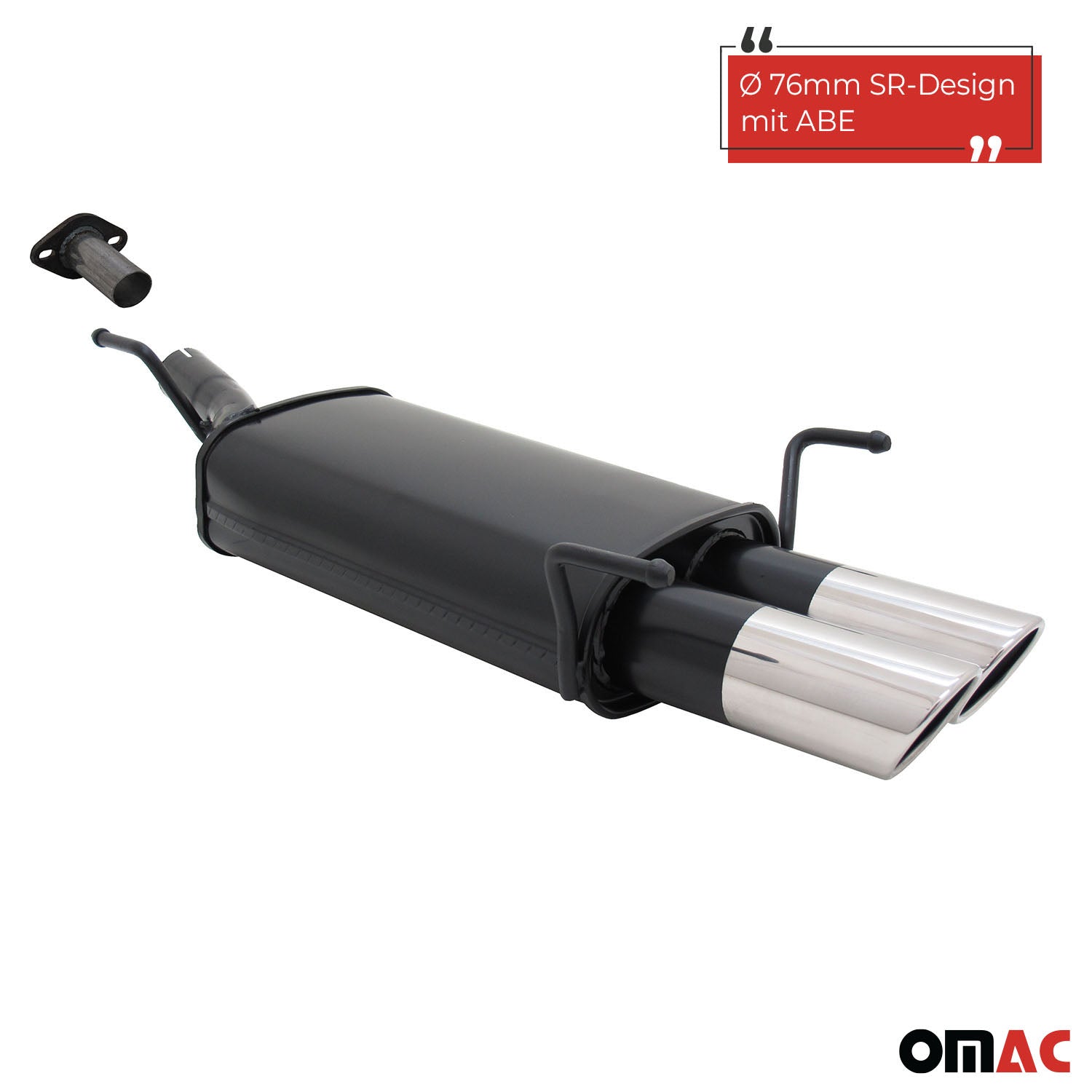Novus Sportauspuff für Opel Astra G CC Fließheck 2x76mm SR-Design mit ABE OMAC DE
