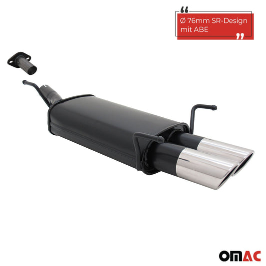 Novus Sportauspuff für Opel Astra G CC Fließheck 2x76mm SR-Design mit ABE OMAC DE