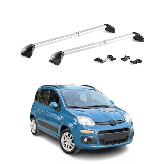 Dachträger Grundtäger für Fiat Panda III 2012-2025 100kg Alu Silber 2 tlg ABE OMAC DE