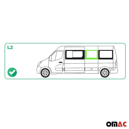 Seitenfenster Sicherheitsglas für Opel Movano 2014-2021 Links L1 Schwarz OMAC DE