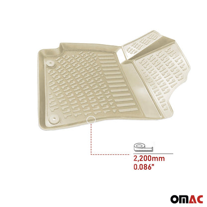 2001-2008 Skoda Superb Fußmatten Zuschneidbar TPE Beige 4 tlg
