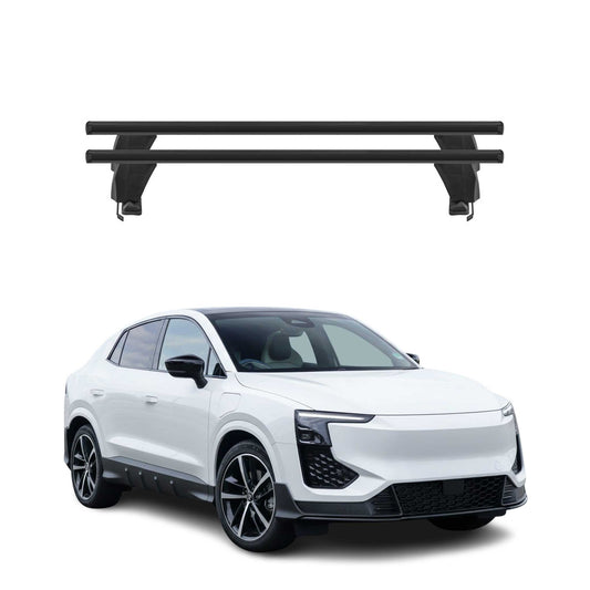 Menabo Dachträger Grundträger für Aiways U6 2022-2025 ABE Aluminium Schwarz 2tlg OMAC DE
