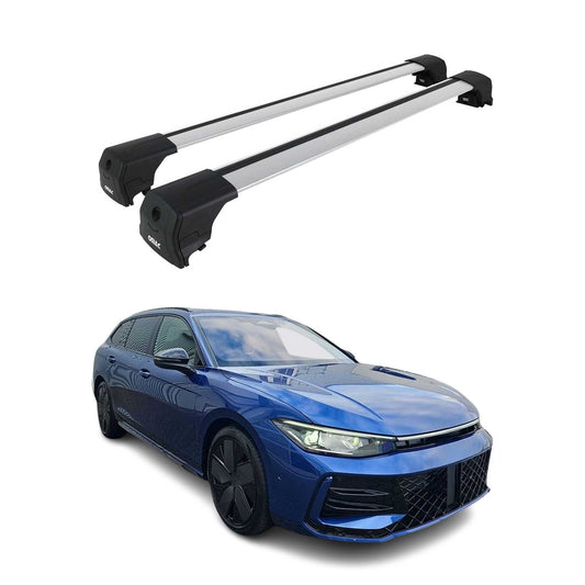 Dachträger Grundtäger für VW Passat B9 Kombi 2023-2025 75kg Alu Grau 2 tlg OMAC DE