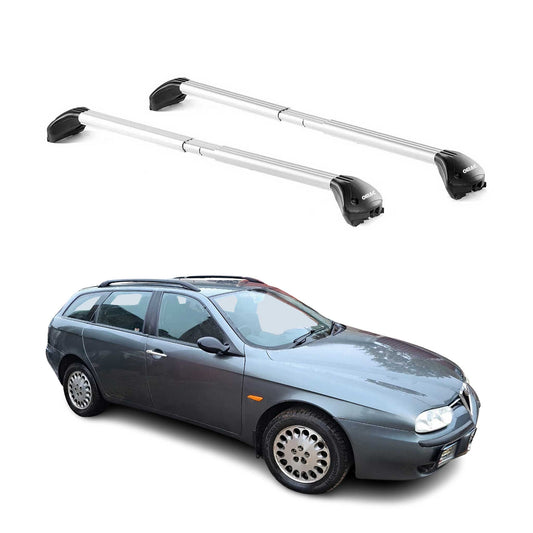 Dachträger für Alfa Romeo 156 Crosswagon 2003-2007 FL 5tür 100kg Alu ABE Silber OMAC DE