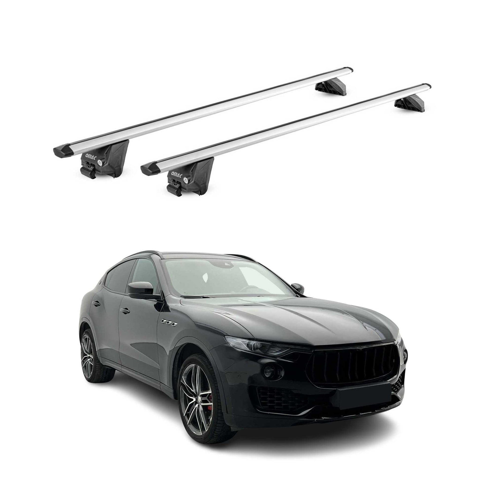 Dachträger Grundtäger für Maserati Levante 2016-2024 100kg Alu Silber 2 tlg ABE OMAC DE