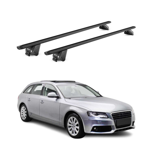 Dachträger Grundtäger für Audi A4 B8 B9 Avant 2008-2025 100kg Alu Schwarz 2x ABE OMAC DE