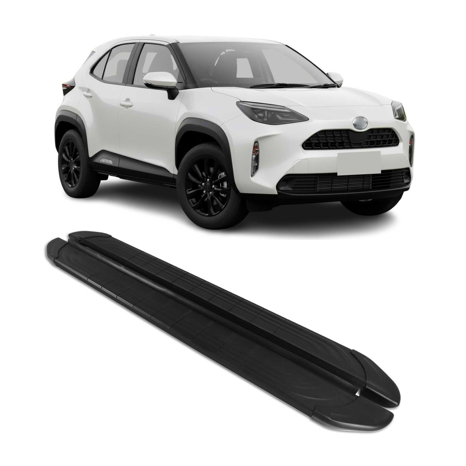 Seitenschweller Trittbretter für Toyota Yaris Cross 2023-2025 Schwarz 2 tlg OMAC DE