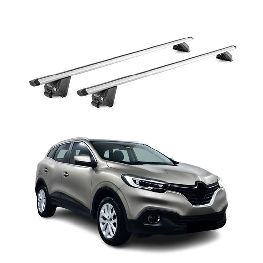 Dachträger Grundtäger für Renault Kadjar 2015-2022 100kg Alu Silber 2tlg ABE OMAC DE
