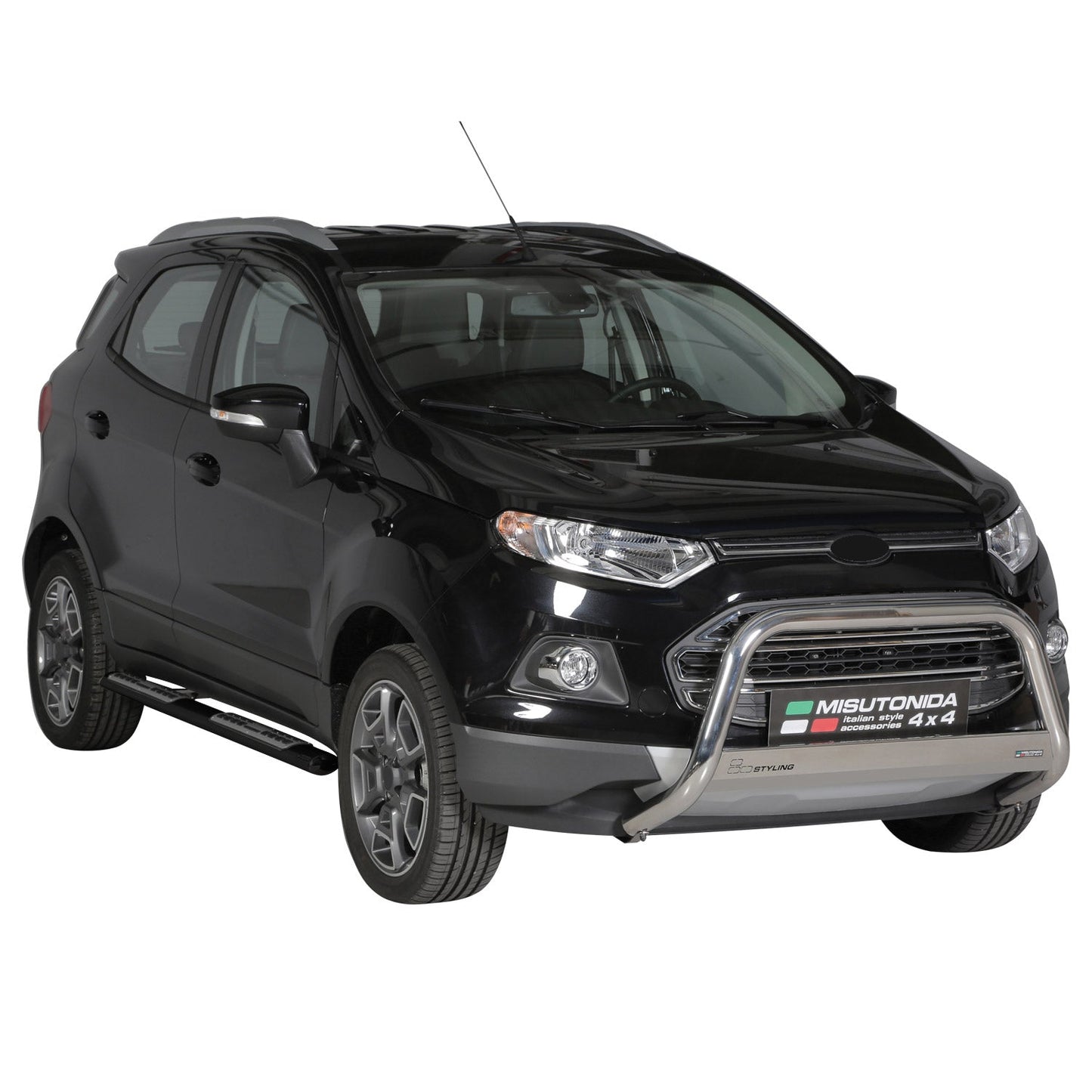 Edelstahl Seitenschweller Schwellerrohre für Ford Ecosport 2013-2017 Schwarz OMAC DE