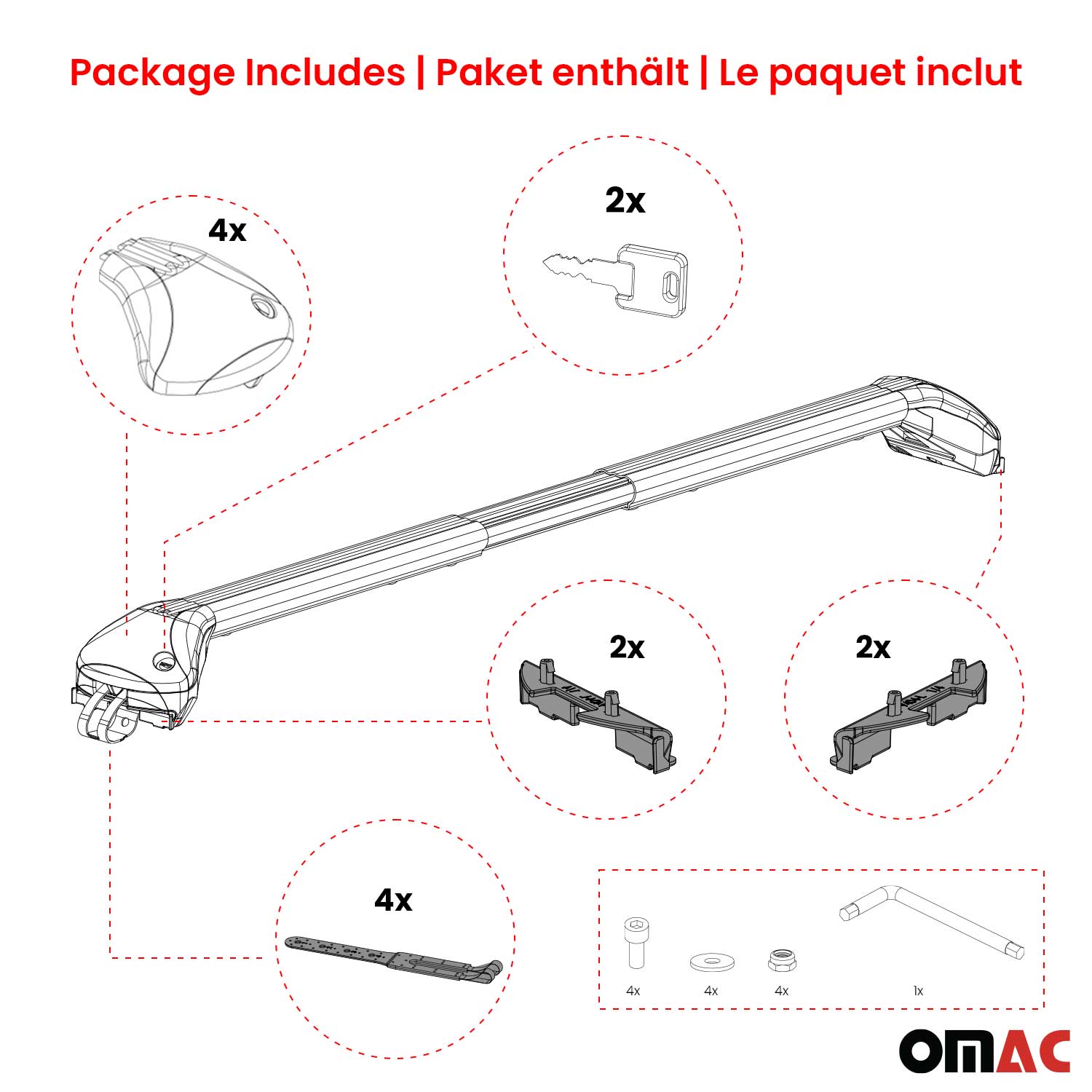 Dachträger für Alfa Romeo 156 Crosswagon 2003-2007 FL 5tür 100kg Alu ABE Silber OMAC DE