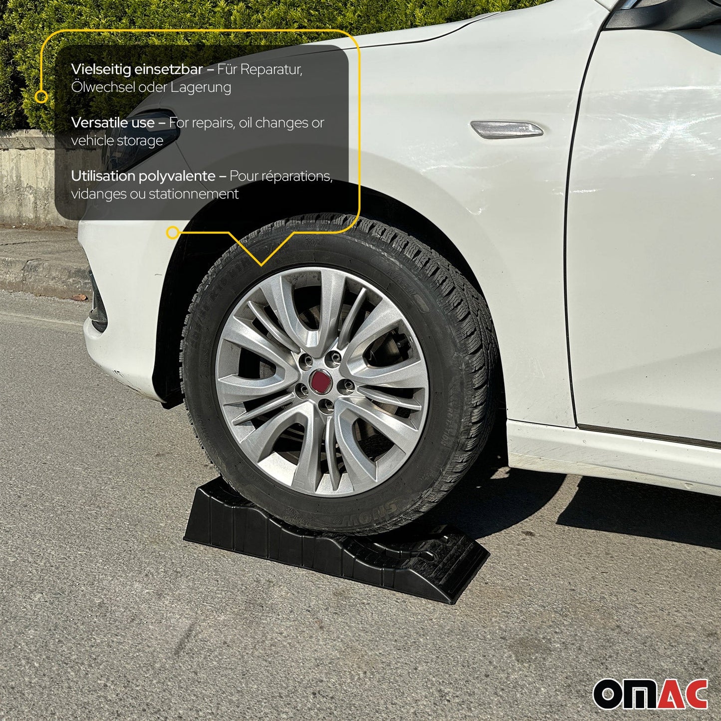 Auffahrrampen Set KFZ-Rampen bis 3.5 Tonnen Tragkraft Rutschfeste Auto Rampe OMAC DE