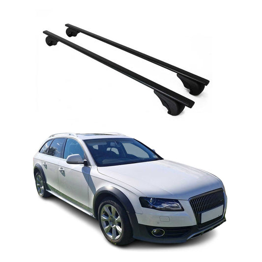 Dachträger Grundtäger für Audi A4 B8 Avant 2008-2015 75kg Metall Schwarz 2 tlg OMAC DE