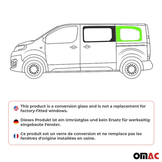 Seitenfenster Auto Fenster für Citroen Spacetourer 2017-2023 Schwarz Links L2 OMAC DE