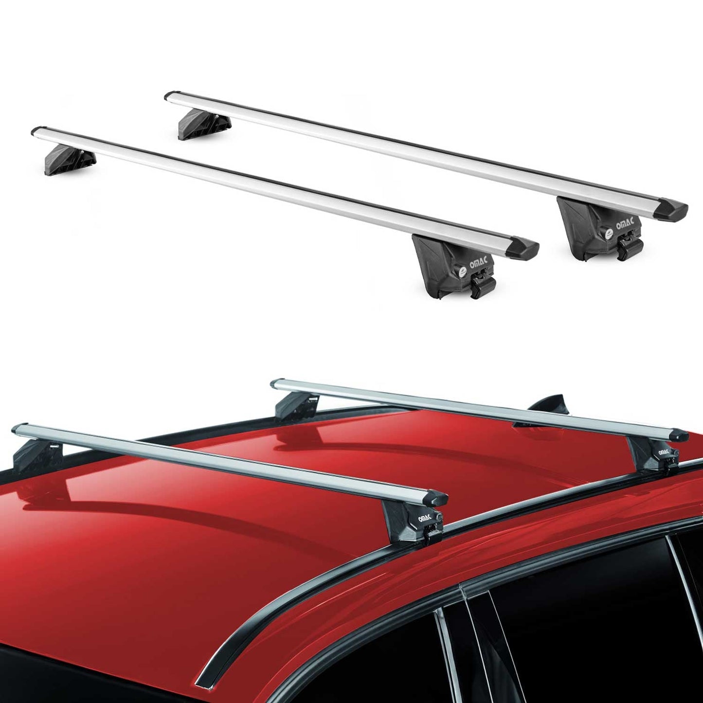 Dachträger Grundtäger für Audi Q3 mk2 2018-2025 100kg Aluminium Silber 2tlg ABE