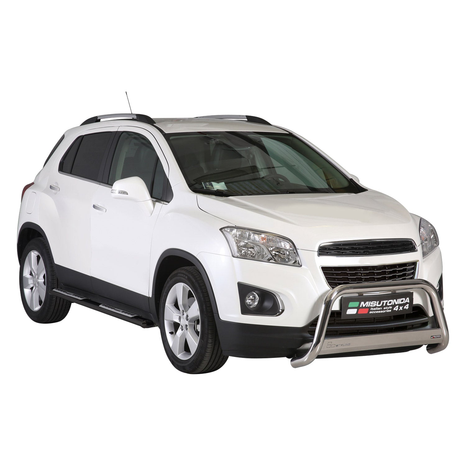 Edelstahl Seitenschweller Schwellerrohre für Chevrolet Trax 2013-2016 Schwarz OMAC DE
