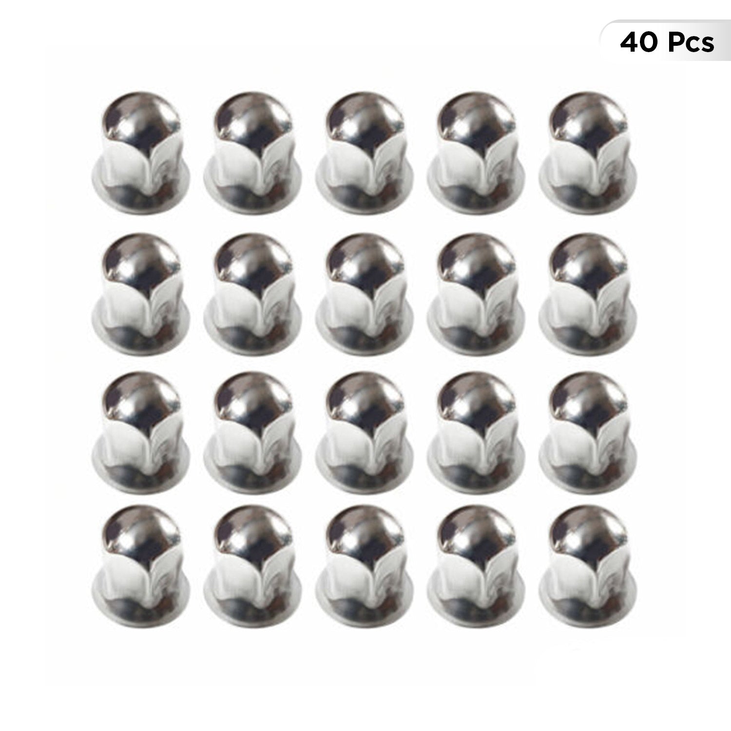 40x Glänzend Chrom Radmutterkappen Schutz Ø33mm für hohe Schrauben / LKW OMAC DE