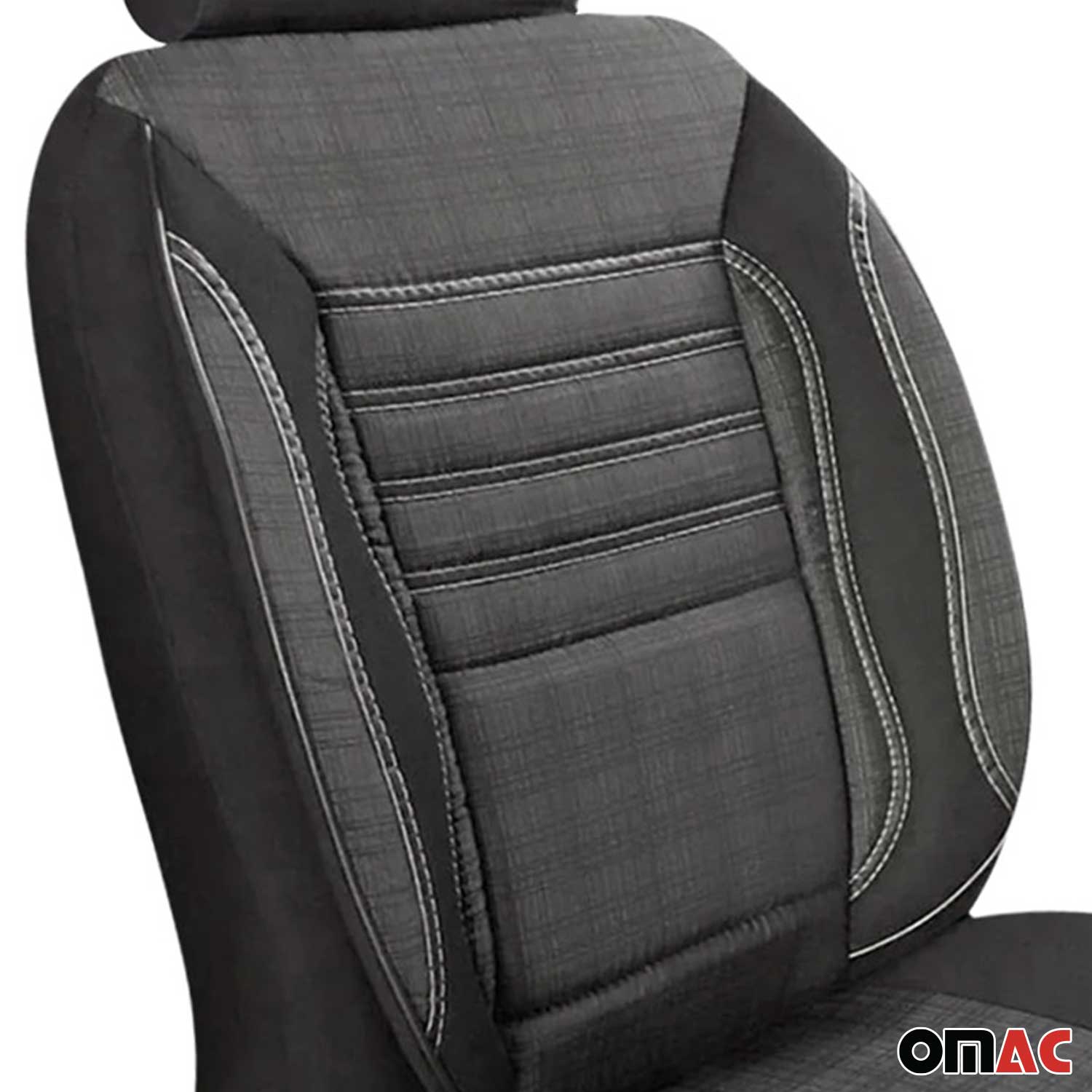 Schonbezüge Sitzbezüge für VW T6 T6.1 Transporter 2015-2025 Rauch Grau 1 Sitz OMAC DE