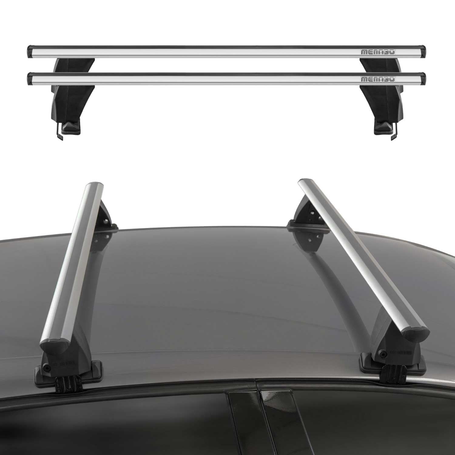 2023-2025 Jeep Avenger Menabo Dachträger Grundtäger ABE Aluminium Silber 2x OMAC DE