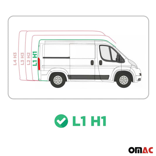 Dachreling Relingträger für Citroen Jumper 2006-2025 L1/H1 Alu Schwarz 4 tlg OMAC DE