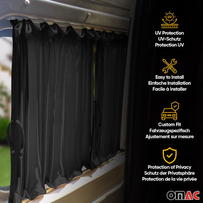 Gardinen Vorhänge für Citroen Jumpy 2017-2025 Hinten L1 Schwarz 1x OMAC DE