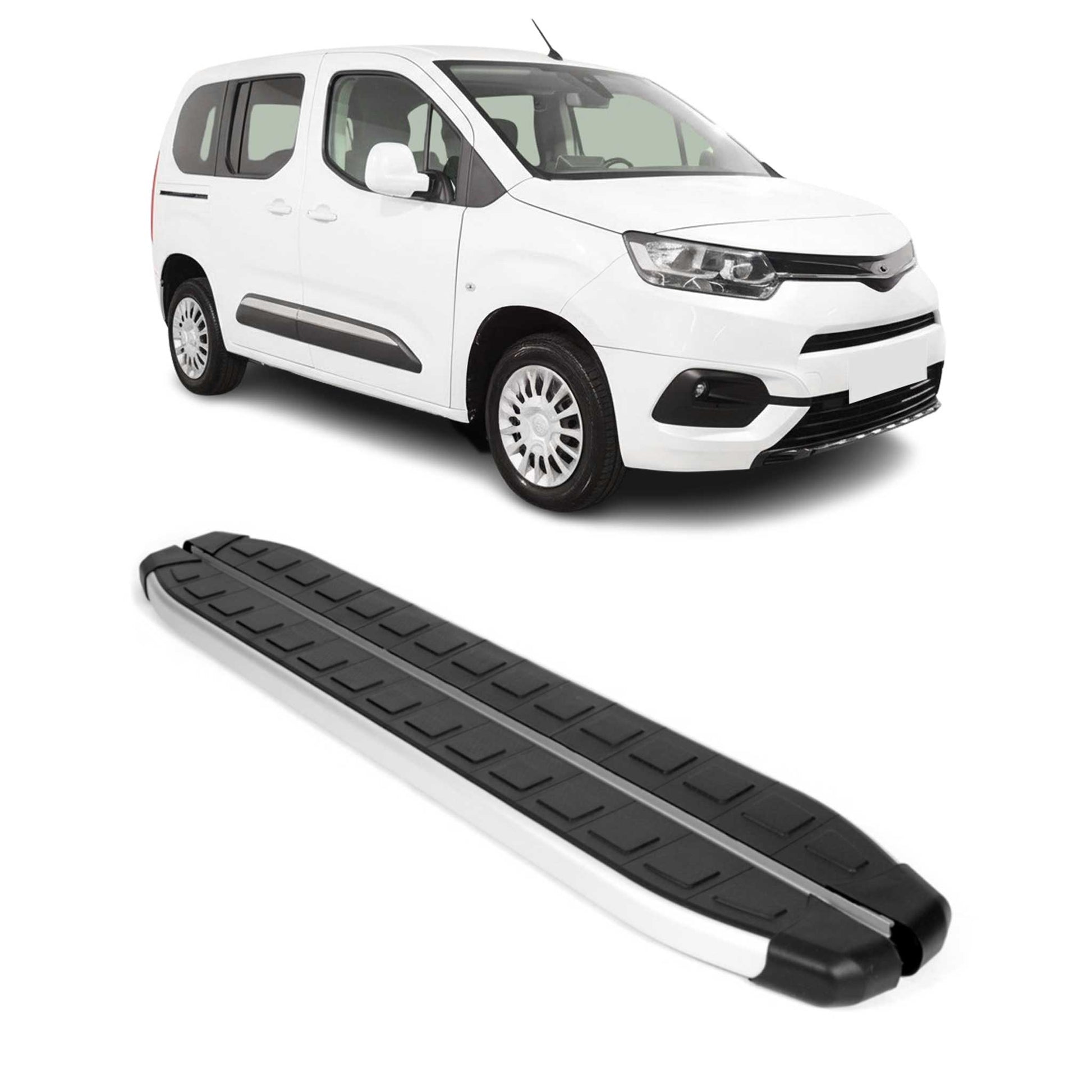 Seitenbretter Trittbretter für Toyota Proace City 2019-25 L1 Kurzer Alu Schwarz OMAC DE