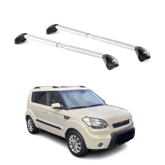Dachträger Grundtäger für Kia Soul 2008-2013 5 tür 100kg Alu Silber 2 tlg ABE OMAC DE