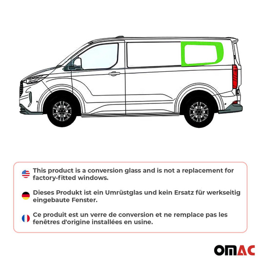 Seitenfenster Sicherheitsglas für Ford Transit Custom ab 2023 Hinten Links L1 OMAC DE