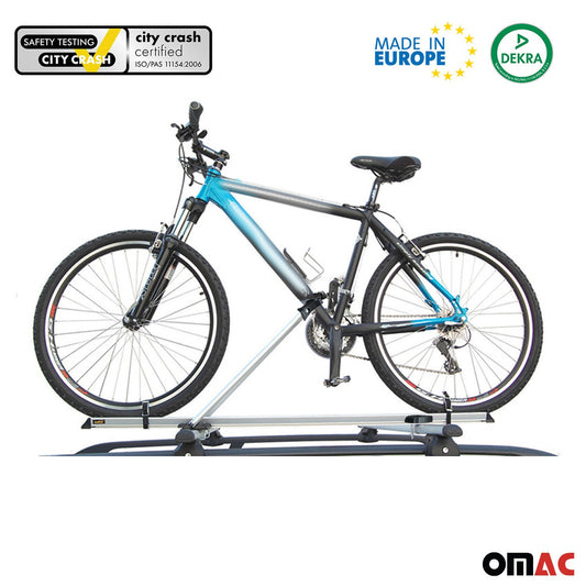 2x Fahrradträger Dachfahrradträger bis 17kg Aluminium Silber Fahrradhalter OMAC DE