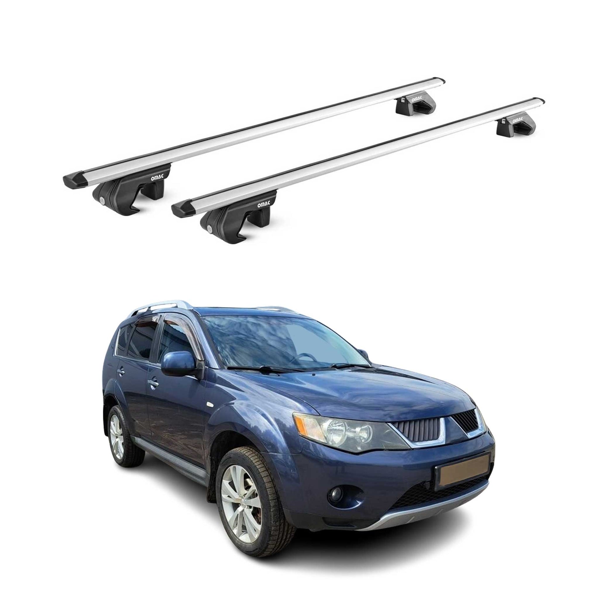 Dachträger für Mitsubishi Outlander 2006-2012 5 tür 90kg Alu Silber 2x ABE OMAC DE