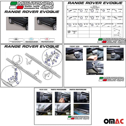 Stahl Seitenschweller Schwellerrohre für Range Rover Evoque 2011-2015 Schwarz OMAC DE