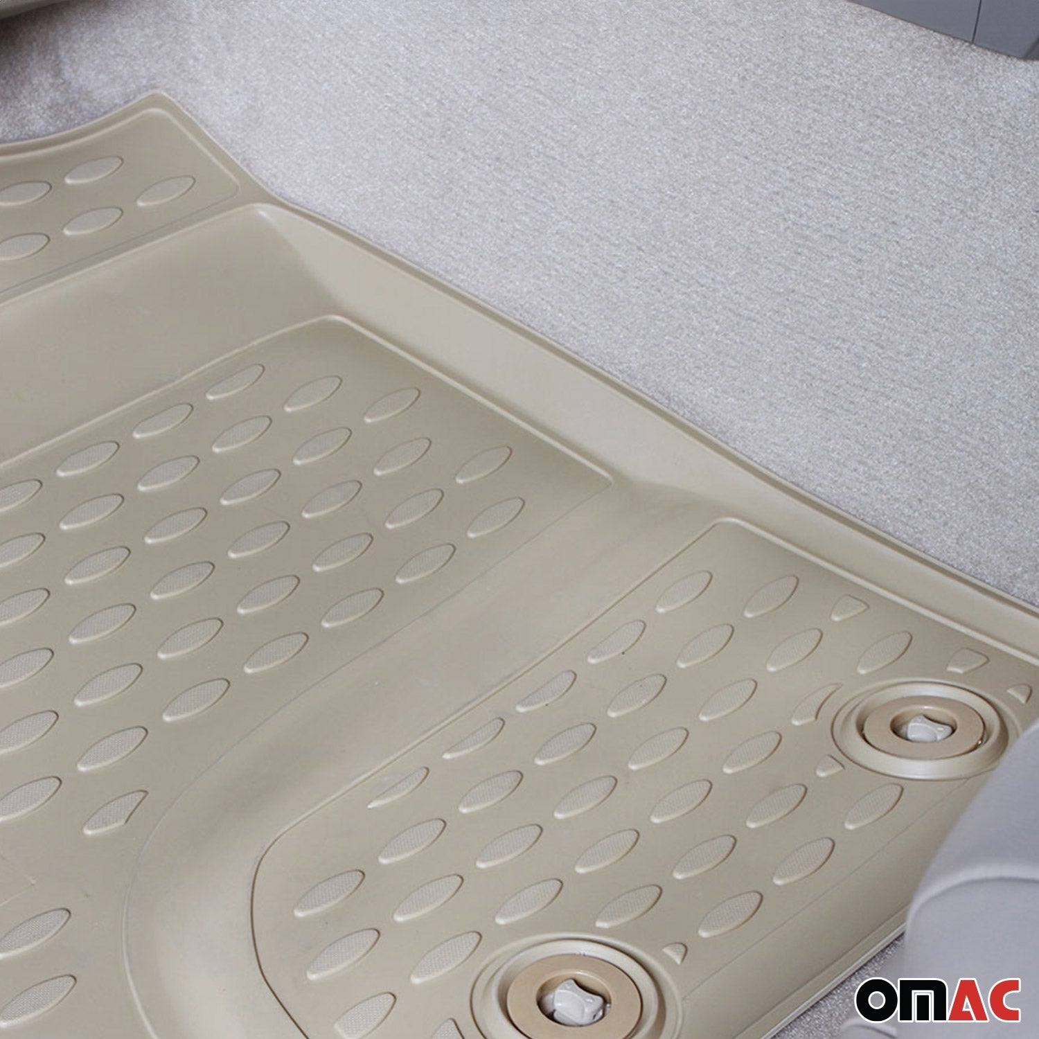 OMAC Gummimatten Fußmatten für BMW 7er F02 Long 2008-2015 Automatten Beige 4tlg OMAC DE