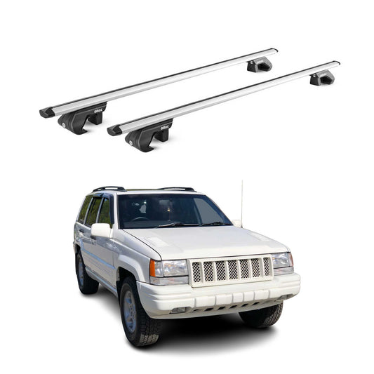 Dachträger für Jeep Grand Cherokee ZJ 1992-1998 5 tür 90kg Alu Silber 2x ABE OMAC DE