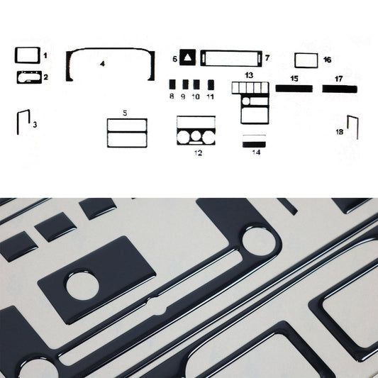 Innenraum Dekor Cockpit für VW T4 Transporter 1990-2003 Piano Schwarz Optik 18x OMAC DE
