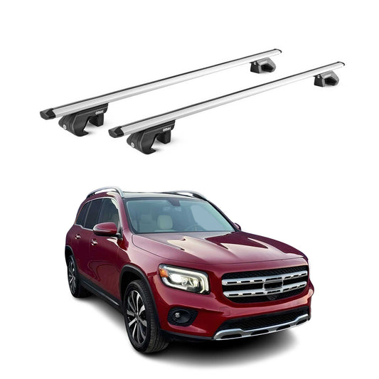 Dachträger Grundtäger für Mercedes GLB X247 2019-2025 90kg Alu Silber 2 tlg ABE OMAC DE