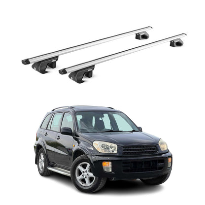 Dachträger Grundtäger für Toyota RAV4 2000-2012 3-5 tür 90kg Alu Silber 2x ABE