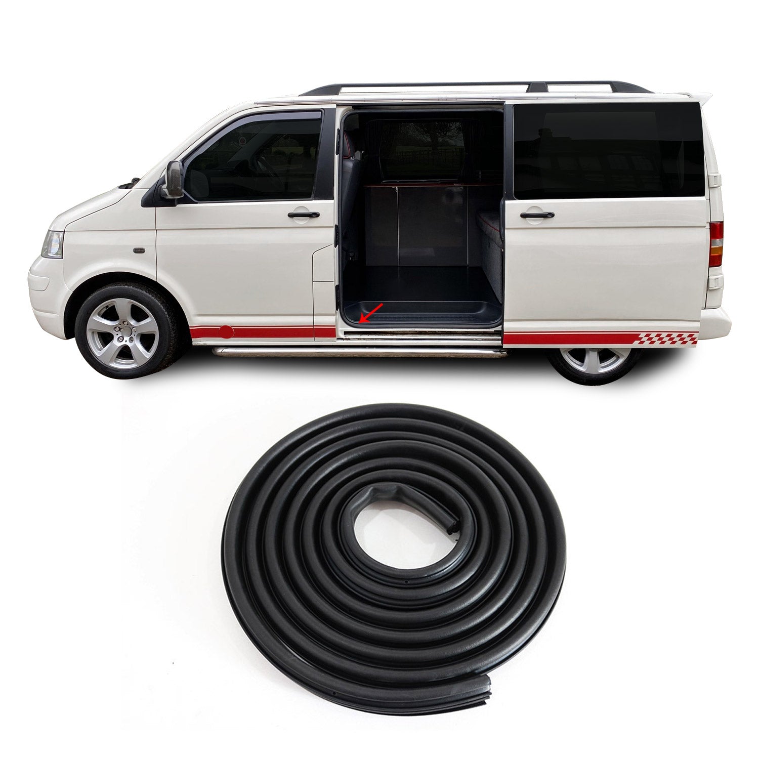 Auto Türdichtung Gummidichtung Kantenschutz für VW T5 2003-2015 / T6 2015-2025 OMAC DE
