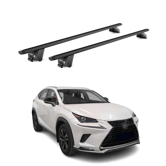 Dachträger Grundtäger für Lexus NX AZ10 2014-2021 100kg Alu Schwarz 2 tlg ABE OMAC DE